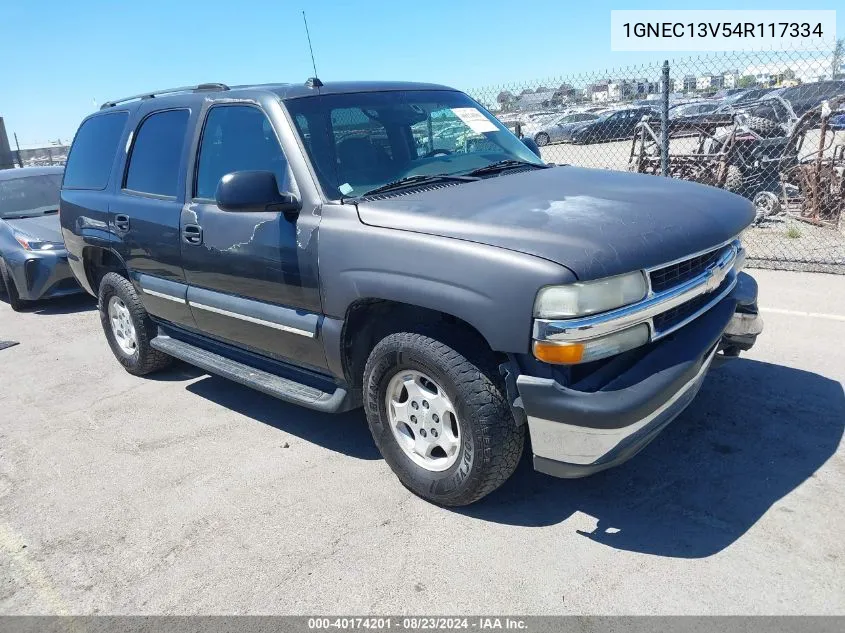 2004 Chevrolet Tahoe Ls VIN: 1GNEC13V54R117334 Lot: 40174201