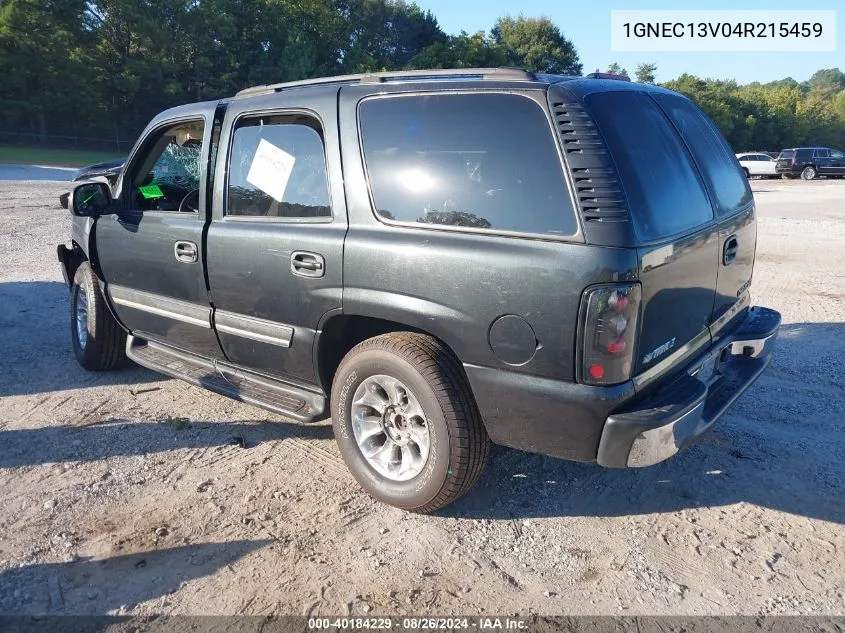 2004 Chevrolet Tahoe Ls VIN: 1GNEC13V04R215459 Lot: 40184229