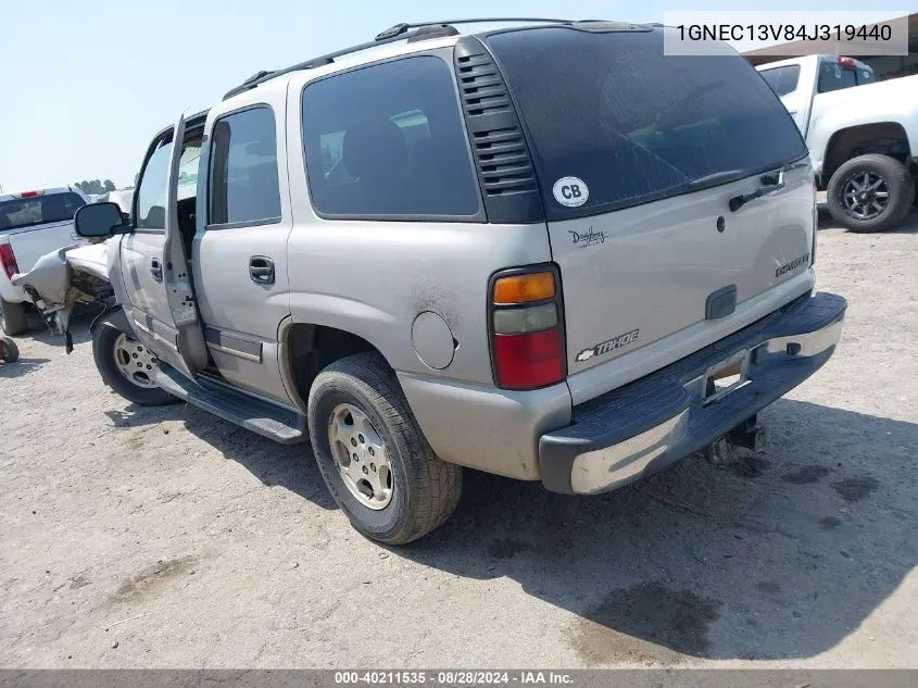 2004 Chevrolet Tahoe Ls VIN: 1GNEC13V84J319440 Lot: 40211535