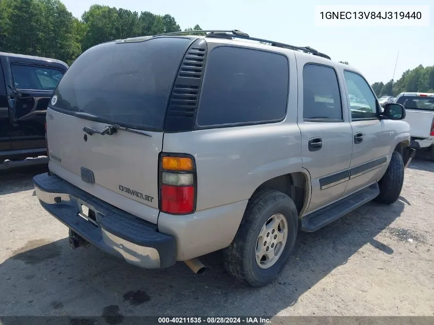 2004 Chevrolet Tahoe Ls VIN: 1GNEC13V84J319440 Lot: 40211535