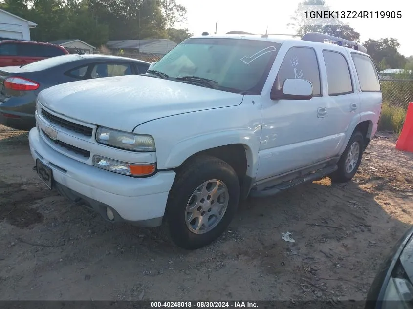 2004 Chevrolet Tahoe Z71 VIN: 1GNEK13Z24R119905 Lot: 40248018