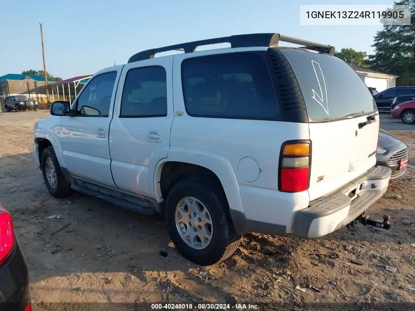 2004 Chevrolet Tahoe Z71 VIN: 1GNEK13Z24R119905 Lot: 40248018