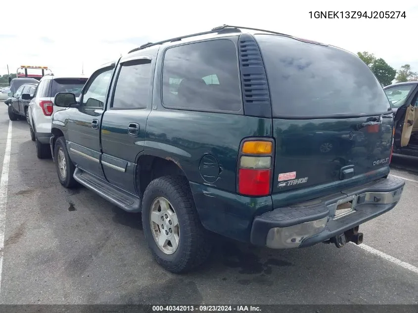 2004 Chevrolet Tahoe Lt VIN: 1GNEK13Z94J205274 Lot: 40342013