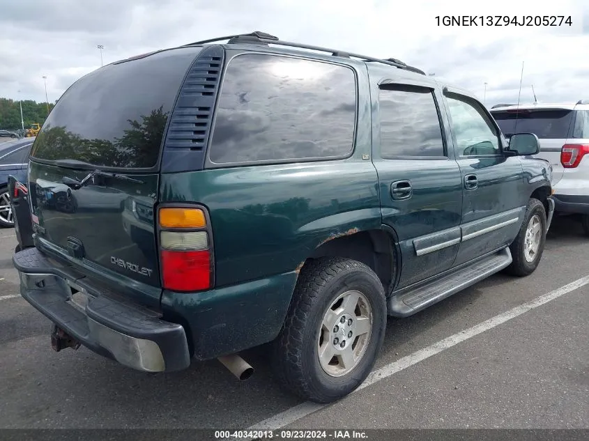 2004 Chevrolet Tahoe Lt VIN: 1GNEK13Z94J205274 Lot: 40342013