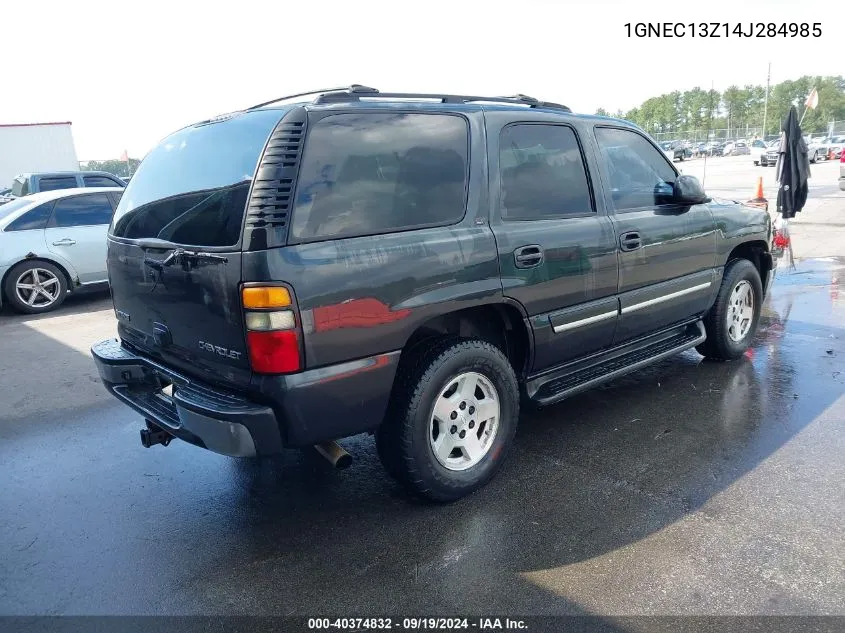 1GNEC13Z14J284985 2004 Chevrolet Tahoe Lt