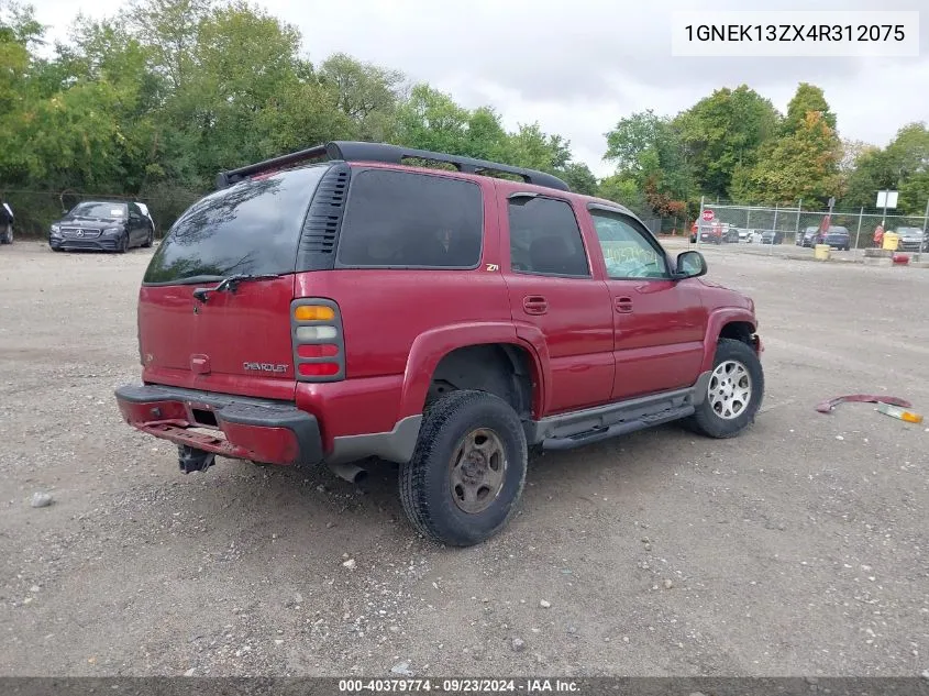 2004 Chevrolet Tahoe Z71 VIN: 1GNEK13ZX4R312075 Lot: 40379774