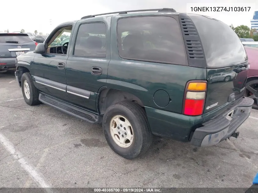 2004 Chevrolet Tahoe Ls VIN: 1GNEK13Z74J103617 Lot: 40385700