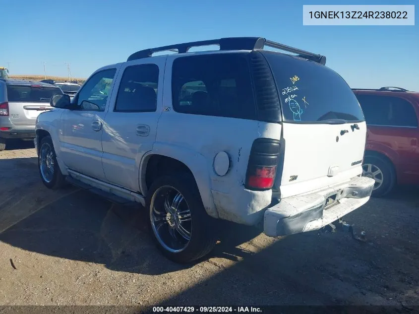 2004 Chevrolet Tahoe Z71 VIN: 1GNEK13Z24R238022 Lot: 40407429