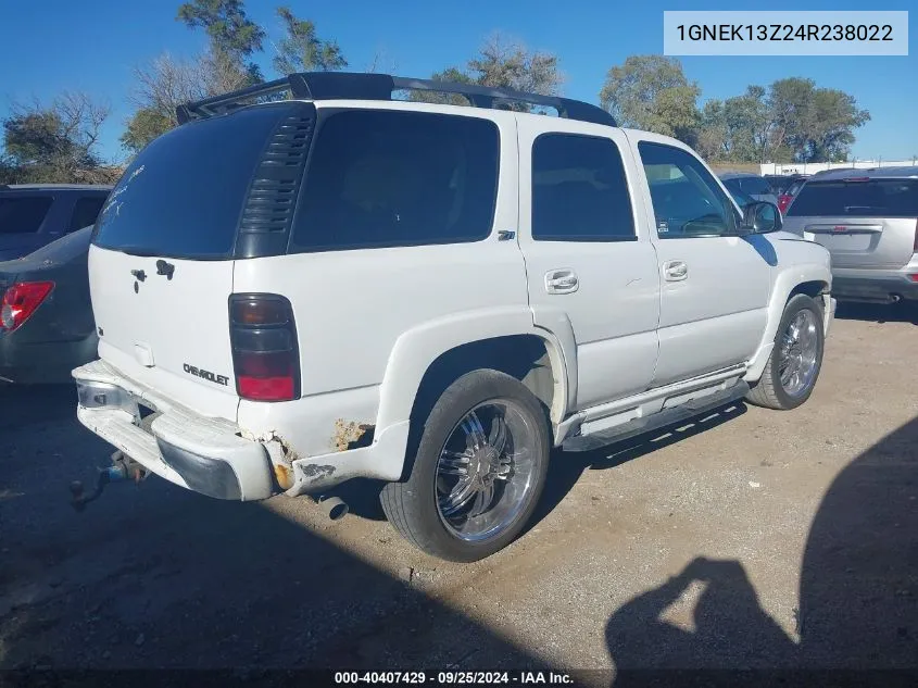 2004 Chevrolet Tahoe Z71 VIN: 1GNEK13Z24R238022 Lot: 40407429