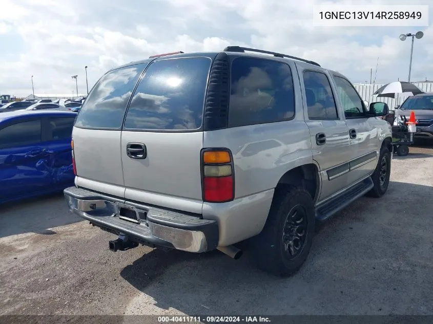 2004 Chevrolet Tahoe C1500 VIN: 1GNEC13V14R258949 Lot: 40411711