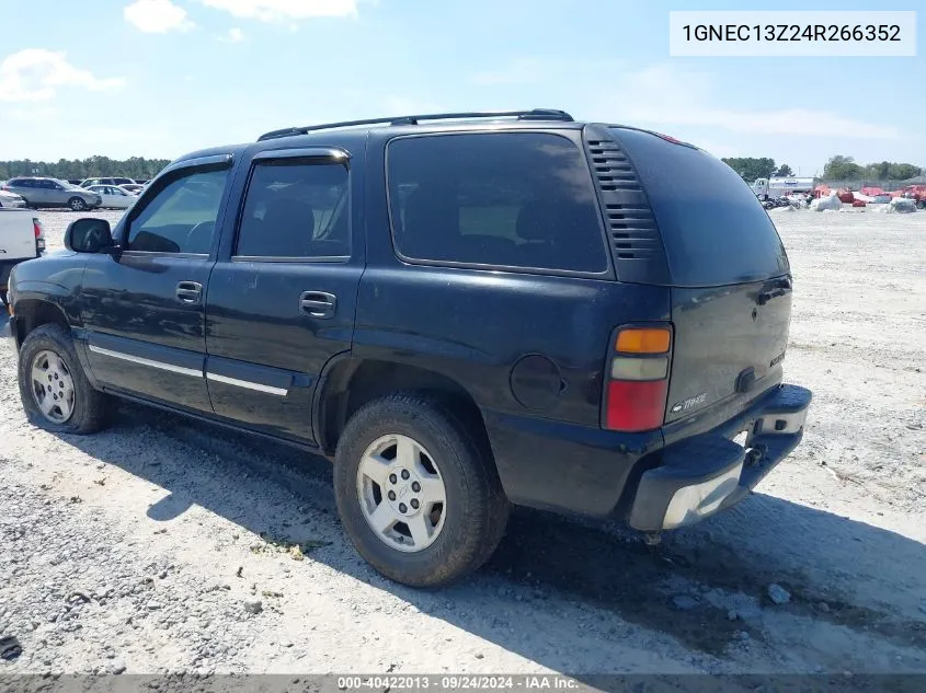 2004 Chevrolet Tahoe Ls VIN: 1GNEC13Z24R266352 Lot: 40422013