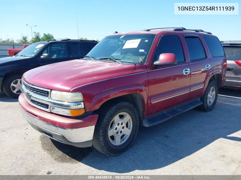 2004 Chevrolet Tahoe Lt VIN: 1GNEC13Z54R111939 Lot: 40435618