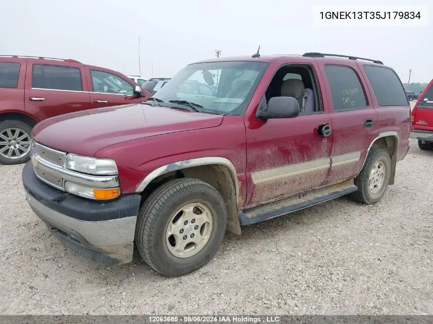 2005 Chevrolet Tahoe K1500 VIN: 1GNEK13T35J179834 Lot: 12063685