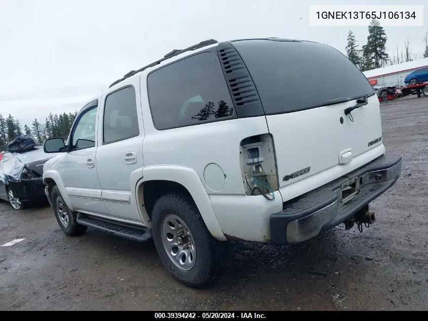 1GNEK13T65J106134 2005 Chevrolet Tahoe Lt