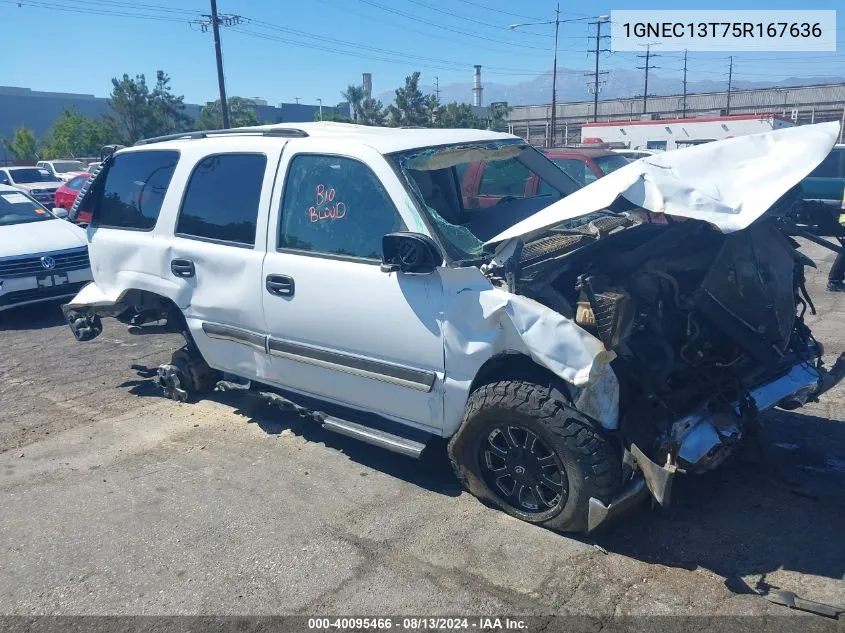 2005 Chevrolet Tahoe Ls VIN: 1GNEC13T75R167636 Lot: 40095466