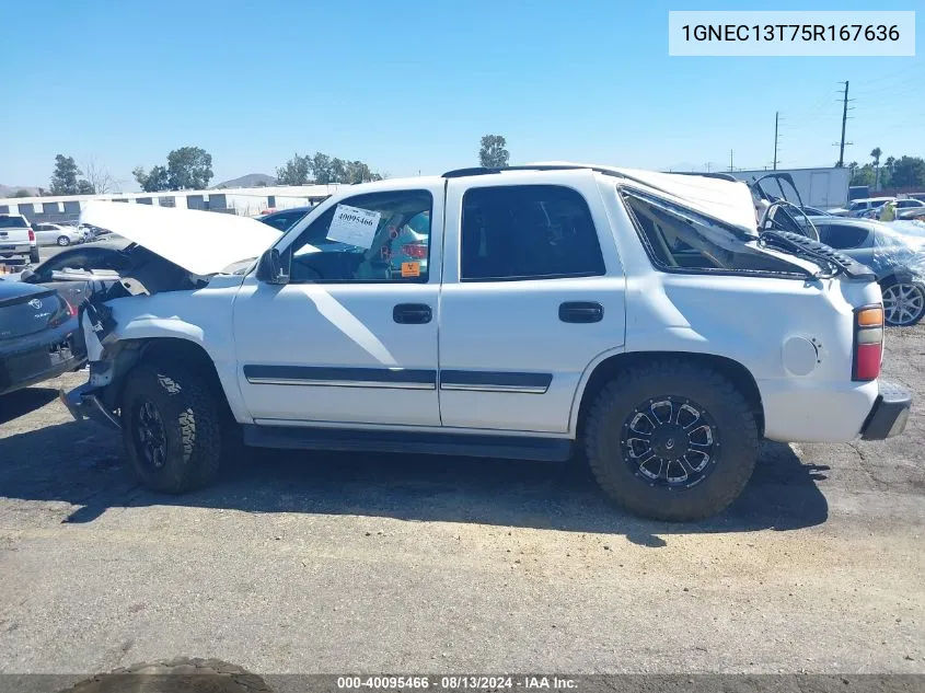 2005 Chevrolet Tahoe Ls VIN: 1GNEC13T75R167636 Lot: 40095466