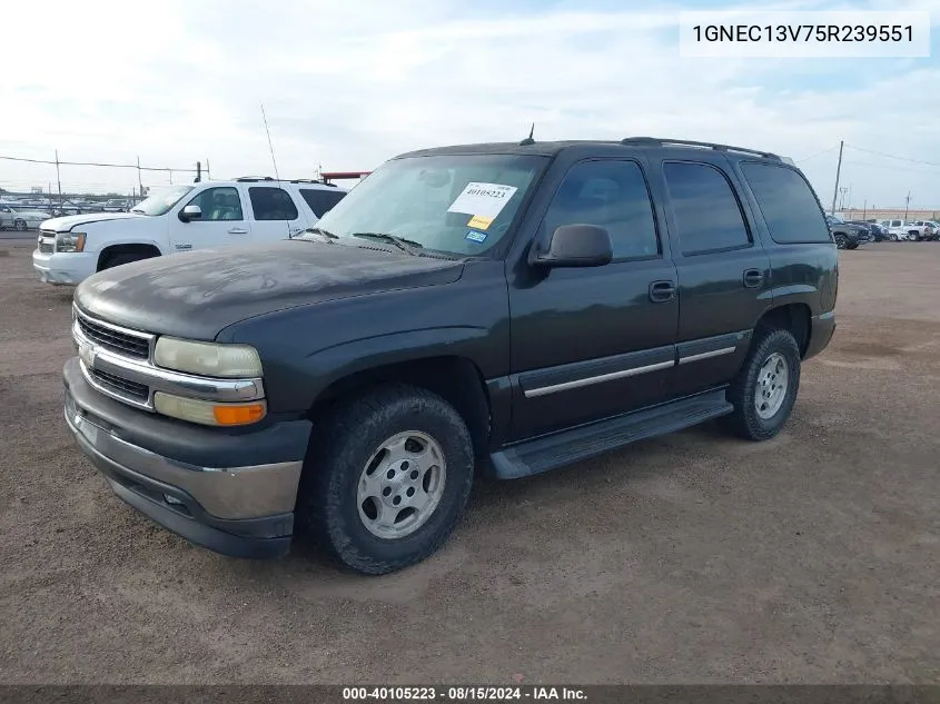 2005 Chevrolet Tahoe Ls VIN: 1GNEC13V75R239551 Lot: 40105223