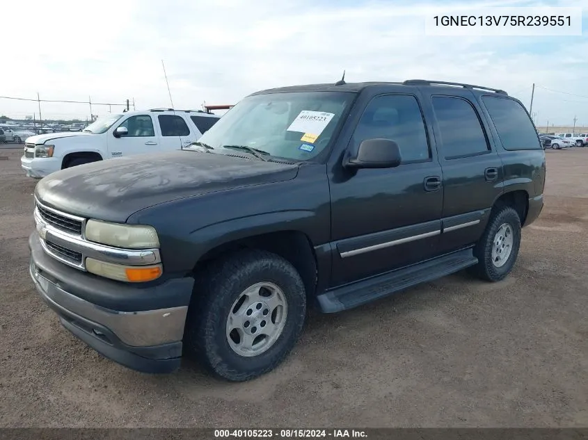 2005 Chevrolet Tahoe Ls VIN: 1GNEC13V75R239551 Lot: 40105223