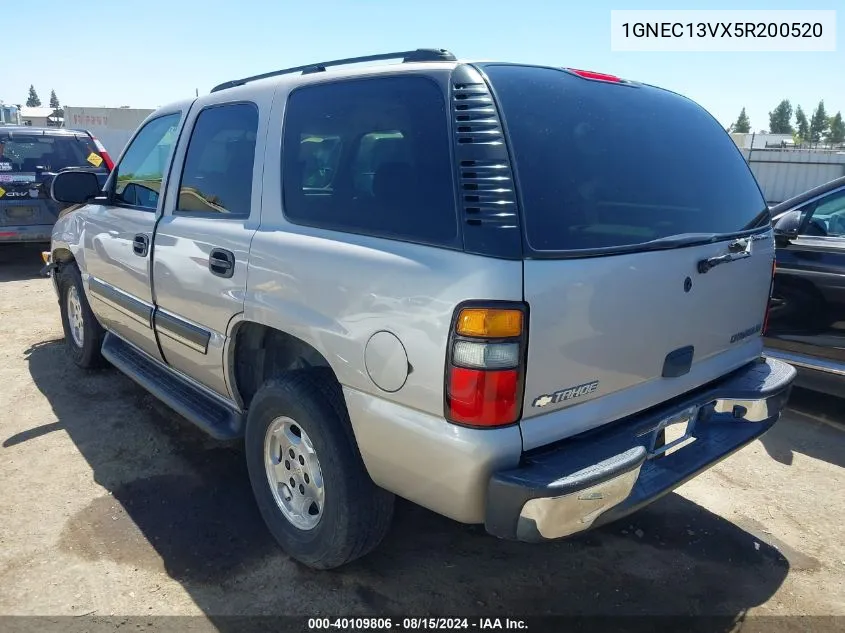 2005 Chevrolet Tahoe Ls VIN: 1GNEC13VX5R200520 Lot: 40109806