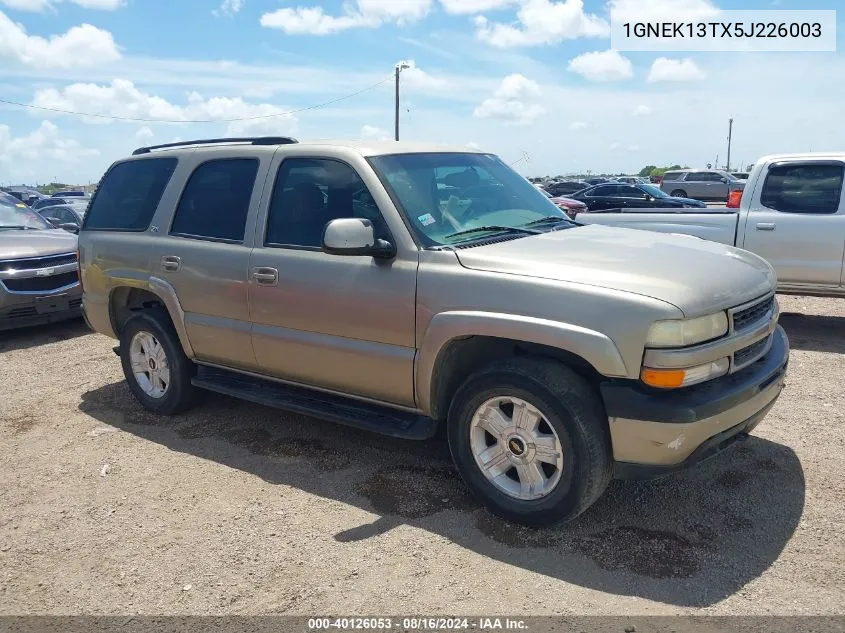 2005 Chevrolet Tahoe Ls VIN: 1GNEK13TX5J226003 Lot: 40126053