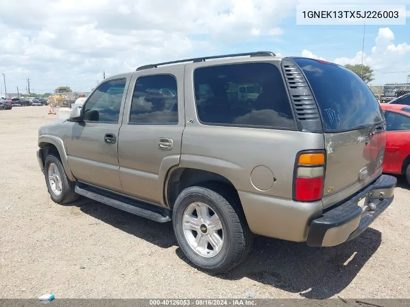 2005 Chevrolet Tahoe Ls VIN: 1GNEK13TX5J226003 Lot: 40126053