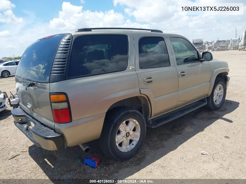 2005 Chevrolet Tahoe Ls VIN: 1GNEK13TX5J226003 Lot: 40126053