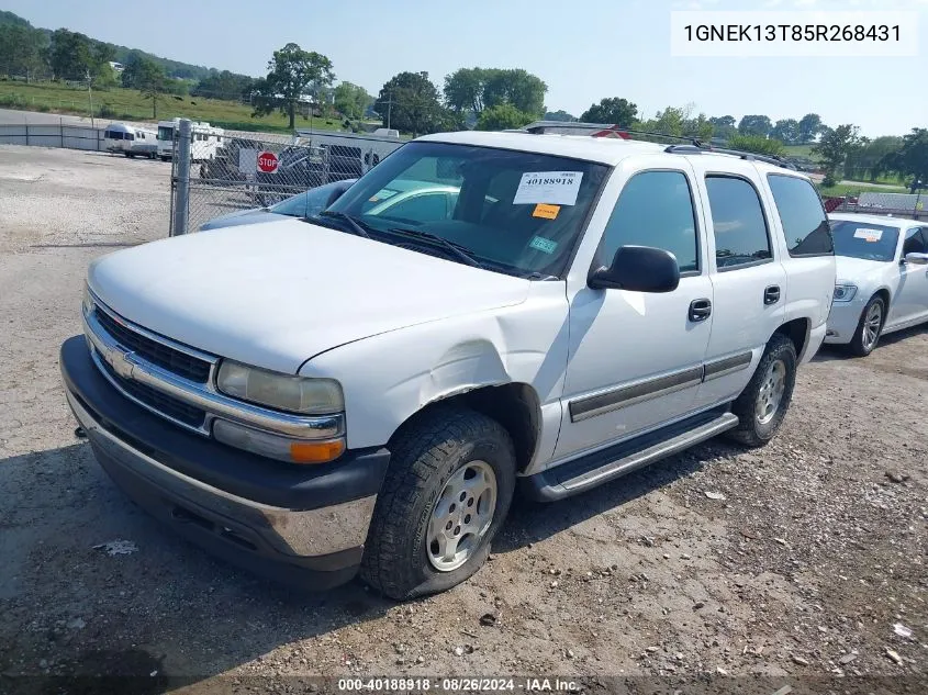 2005 Chevrolet Tahoe Ls VIN: 1GNEK13T85R268431 Lot: 40188918