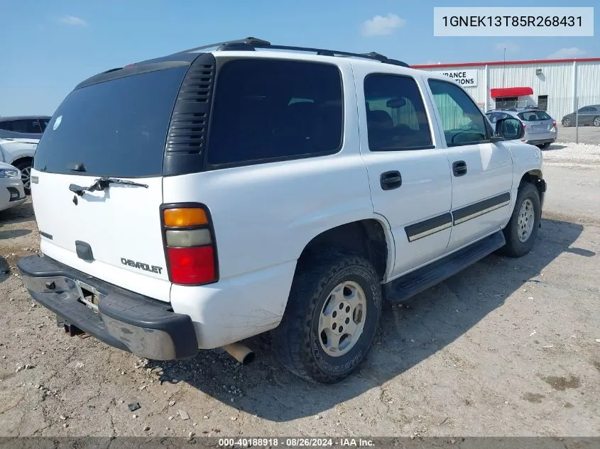 2005 Chevrolet Tahoe Ls VIN: 1GNEK13T85R268431 Lot: 40188918