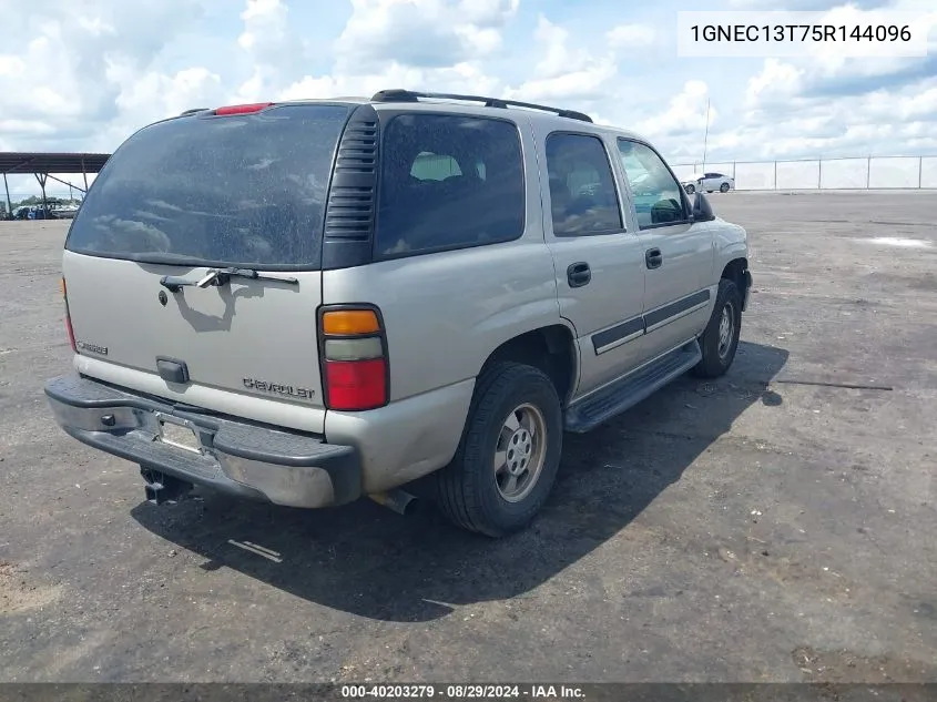 2005 Chevrolet Tahoe Ls VIN: 1GNEC13T75R144096 Lot: 40203279