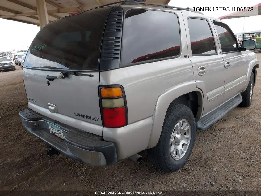 1GNEK13T95J106578 2005 Chevrolet Tahoe Lt