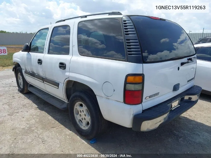 2005 Chevrolet Tahoe Ls VIN: 1GNEC13V55R119263 Lot: 40223835