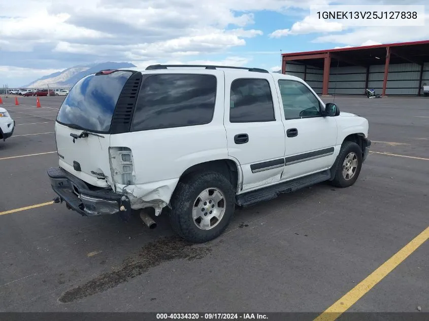 2005 Chevrolet Tahoe Ls VIN: 1GNEK13V25J127838 Lot: 40334320