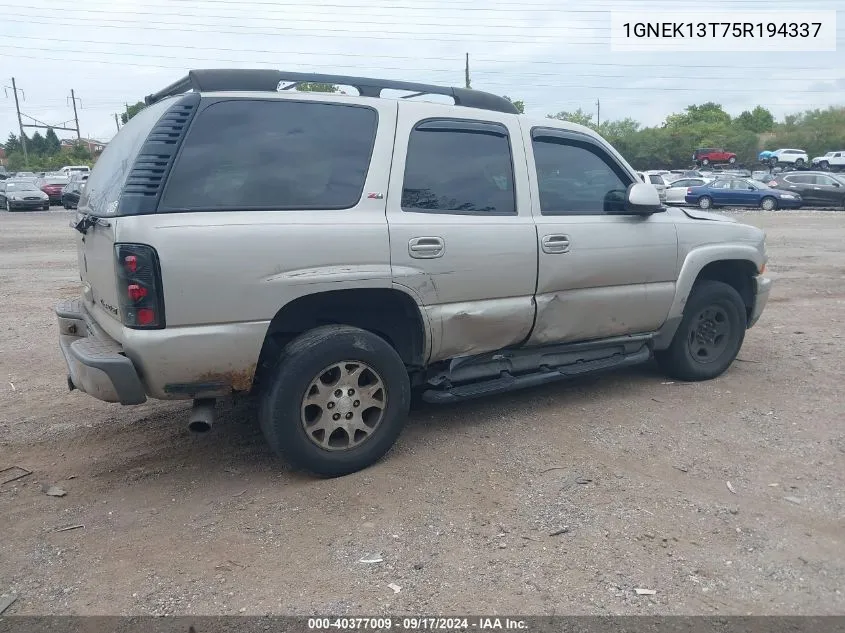 1GNEK13T75R194337 2005 Chevrolet Tahoe Z71