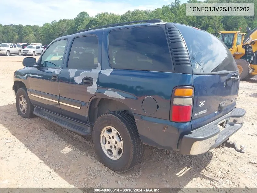 2005 Chevrolet Tahoe Ls VIN: 1GNEC13V25J155202 Lot: 40386314