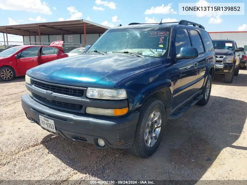 2005 Chevrolet Tahoe Z71 VIN: 1GNEK13T15R139852 Lot: 40432150