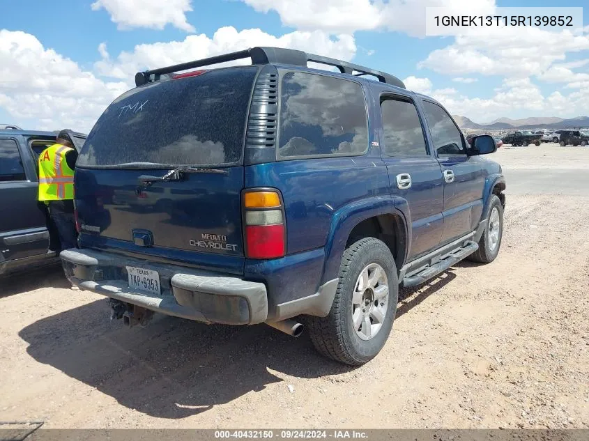 2005 Chevrolet Tahoe Z71 VIN: 1GNEK13T15R139852 Lot: 40432150