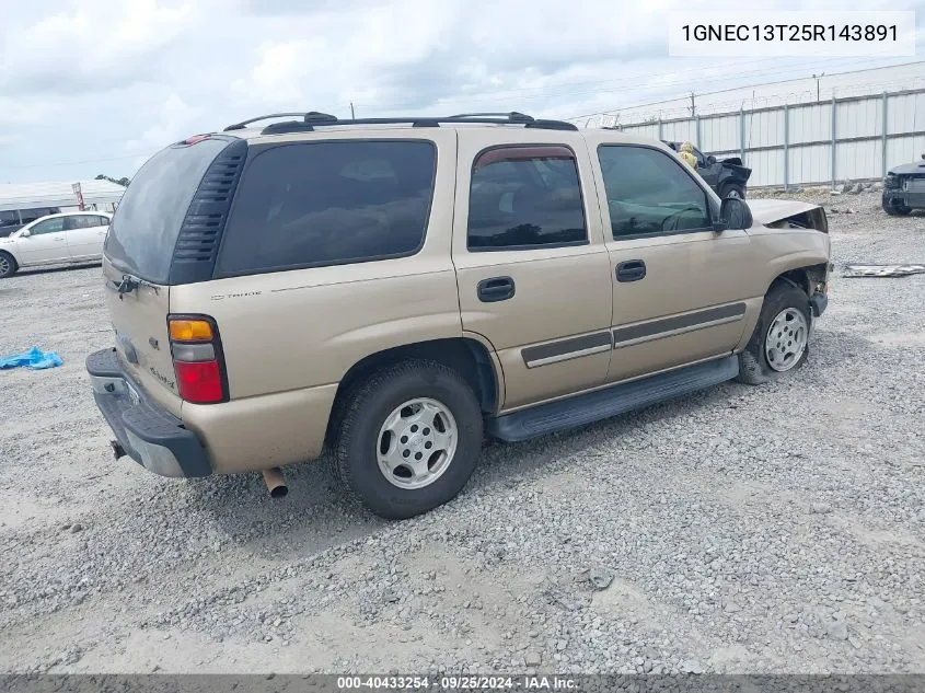 2005 Chevrolet Tahoe Ls VIN: 1GNEC13T25R143891 Lot: 40433254