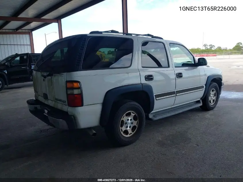 1GNEC13T65R226000 2005 Chevrolet Tahoe Ls