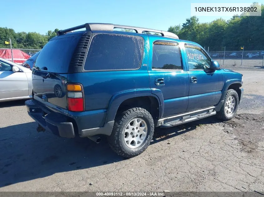 2006 Chevrolet Tahoe Z71 VIN: 1GNEK13TX6R138202 Lot: 40093112