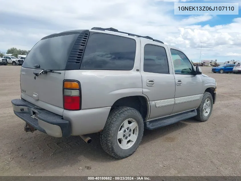 2006 Chevrolet Tahoe Lt VIN: 1GNEK13Z06J107110 Lot: 40180682