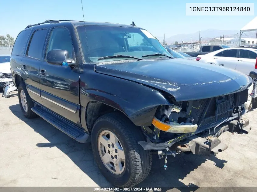 1GNEC13T96R124840 2006 Chevrolet Tahoe Lt