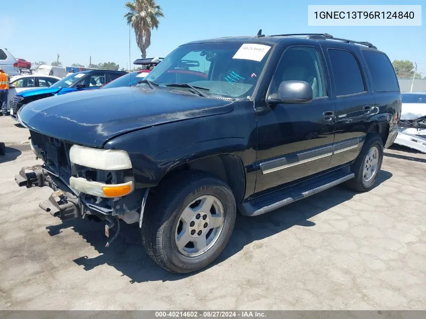 1GNEC13T96R124840 2006 Chevrolet Tahoe Lt