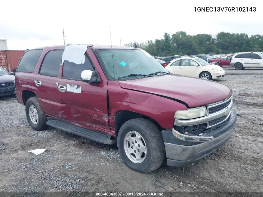 2006 Chevrolet Tahoe Ls VIN: 1GNEC13V76R102143 Lot: 40343587