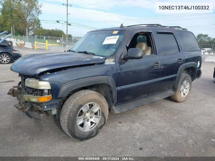 2006 Chevrolet Tahoe Ls VIN: 1GNEC13T46J100332 Lot: 40369448