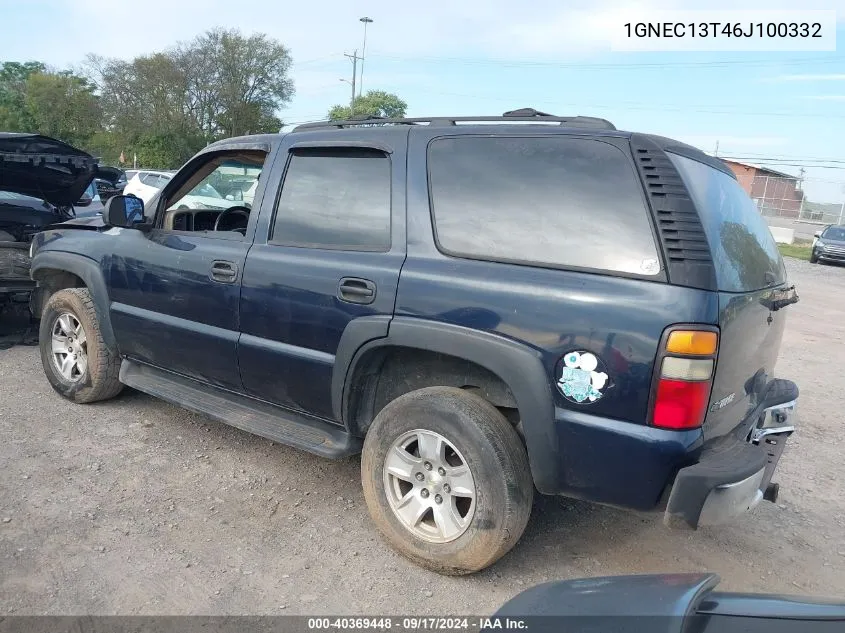 2006 Chevrolet Tahoe Ls VIN: 1GNEC13T46J100332 Lot: 40369448