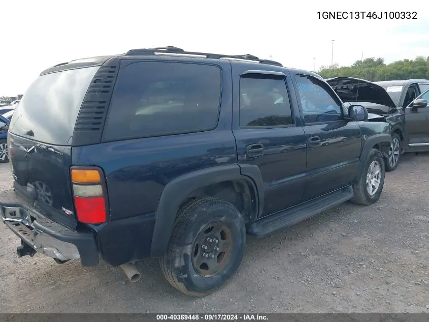 2006 Chevrolet Tahoe Ls VIN: 1GNEC13T46J100332 Lot: 40369448