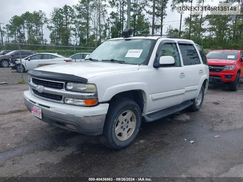 2006 Chevrolet Tahoe Lt VIN: 1GNEK13T46R135148 Lot: 40436863