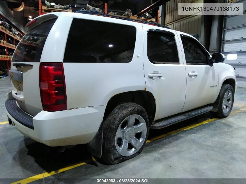 2007 Chevrolet Tahoe K1500 VIN: 1GNFK13047J138173 Lot: 30042983