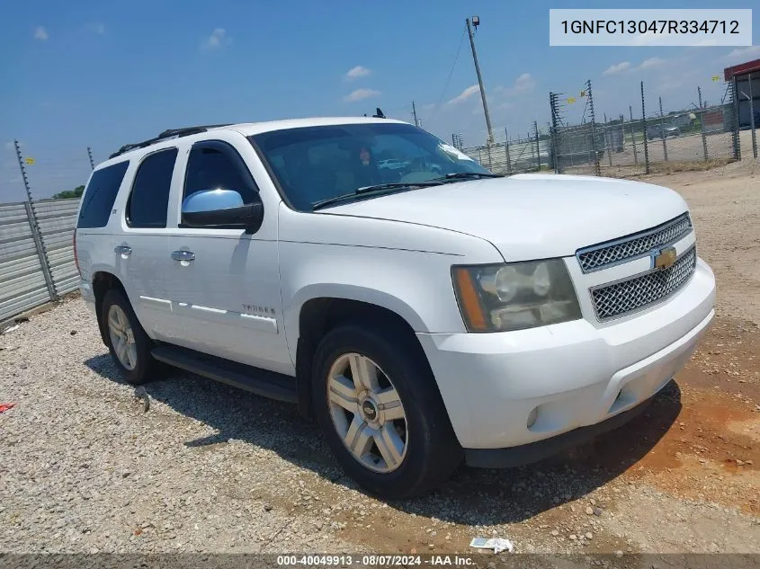 2007 Chevrolet Tahoe Ltz VIN: 1GNFC13047R334712 Lot: 40049913