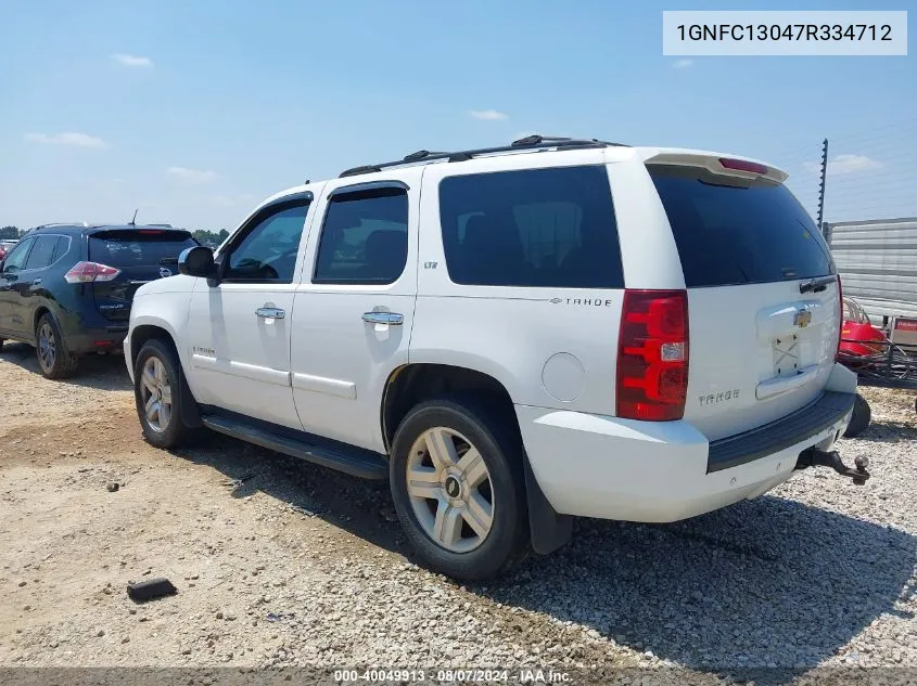 2007 Chevrolet Tahoe Ltz VIN: 1GNFC13047R334712 Lot: 40049913